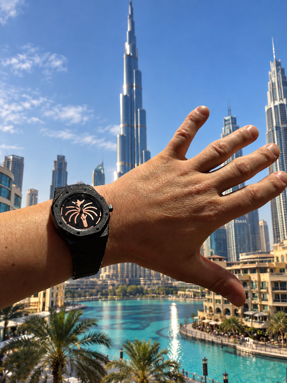 The Palm · Black — Palm dial automatic watch
