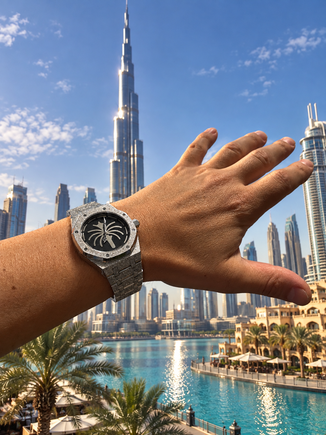 The Palm · Steel — Palm dial automatic watch